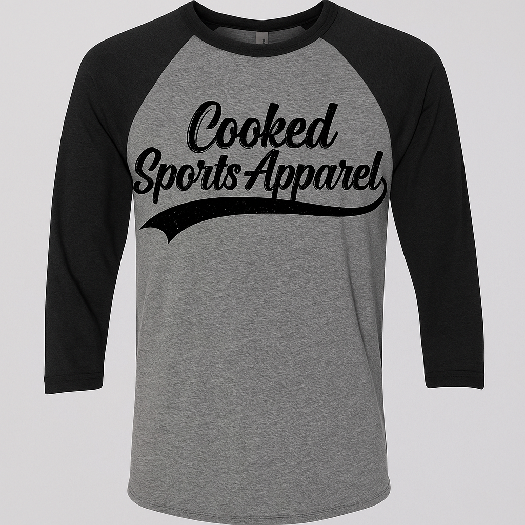 Gray Unisex 3/4 sleeve Baseball T-Shirt